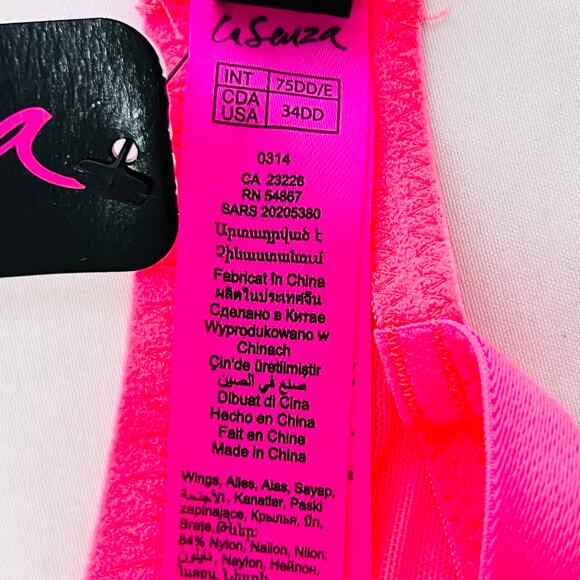 La Senza Bra Lot 2 Size 34DD Neon Green Pink Padded Underwire Push Up Lace New - Picture 8 of 13